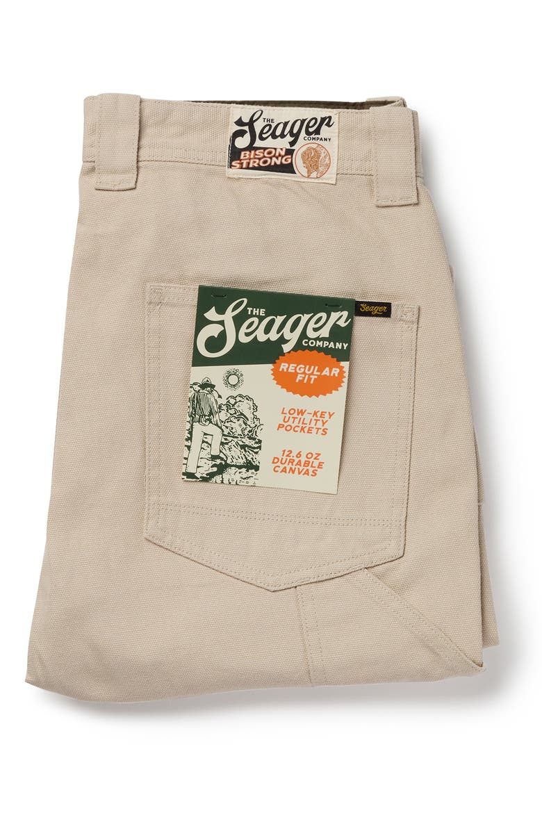 Seager Co Bison Cotton Canvas Carpenter Pants, Alternate, color, Stone