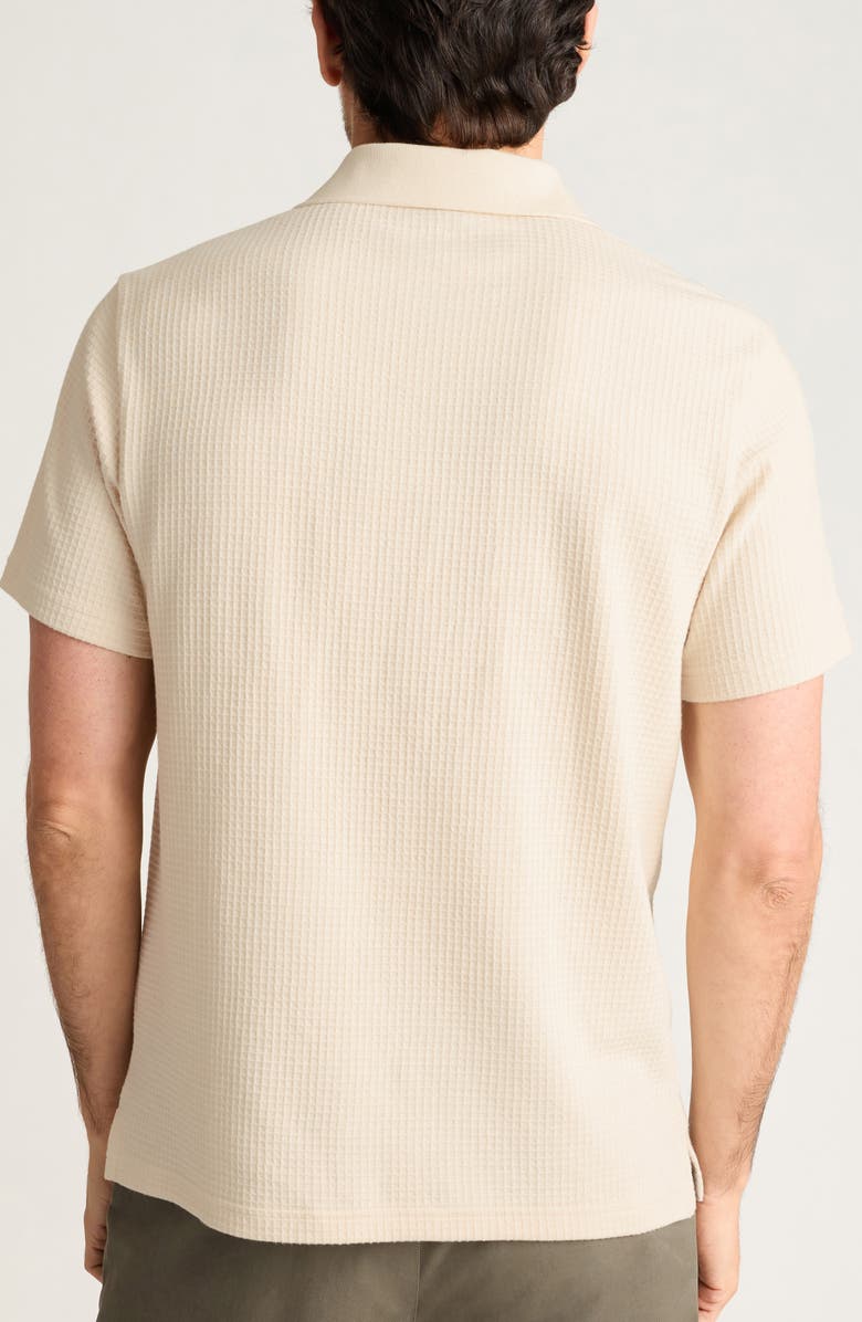 Bonobos Johnny Collar Waffle Knit Polo, Alternate, color, Bone White 12-0105 Tcx