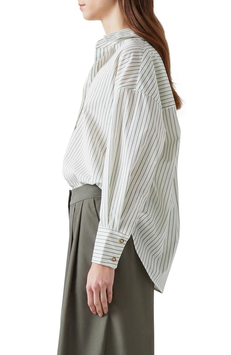 LK Bennett Bextor Stripe Shirt, Alternate, color, Cream