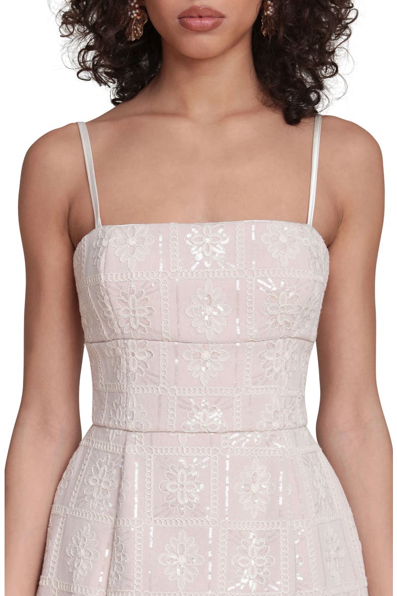 Floral Sequin Minidress, Alternate, color, CREAM
