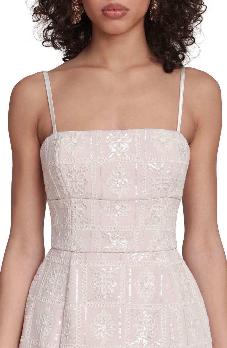 Avec Les Filles Floral Sequin Minidress, Alternate, color, Cream