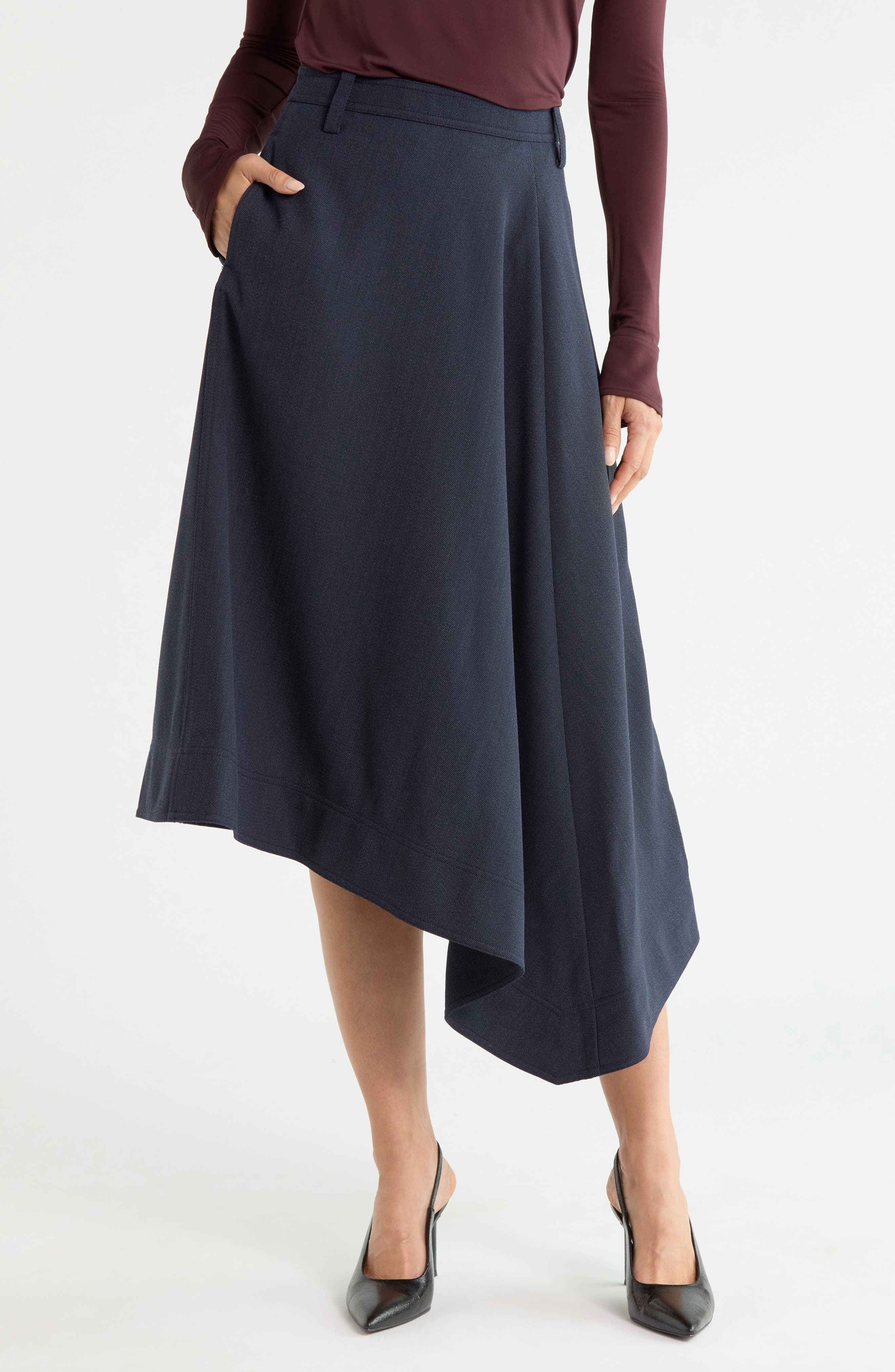 Gael Asymmetric Midi Skirt