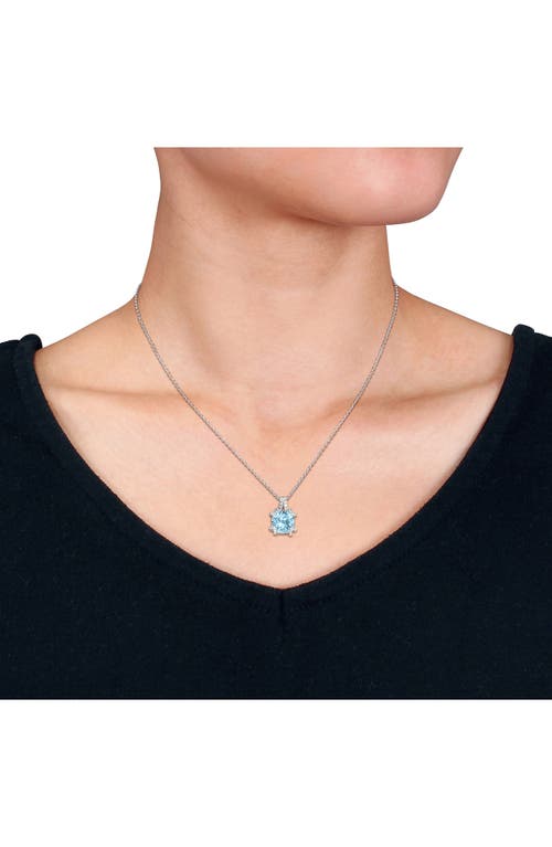 Delmar White Topaz & Semiprecious Stone Pendant Necklace In Blue