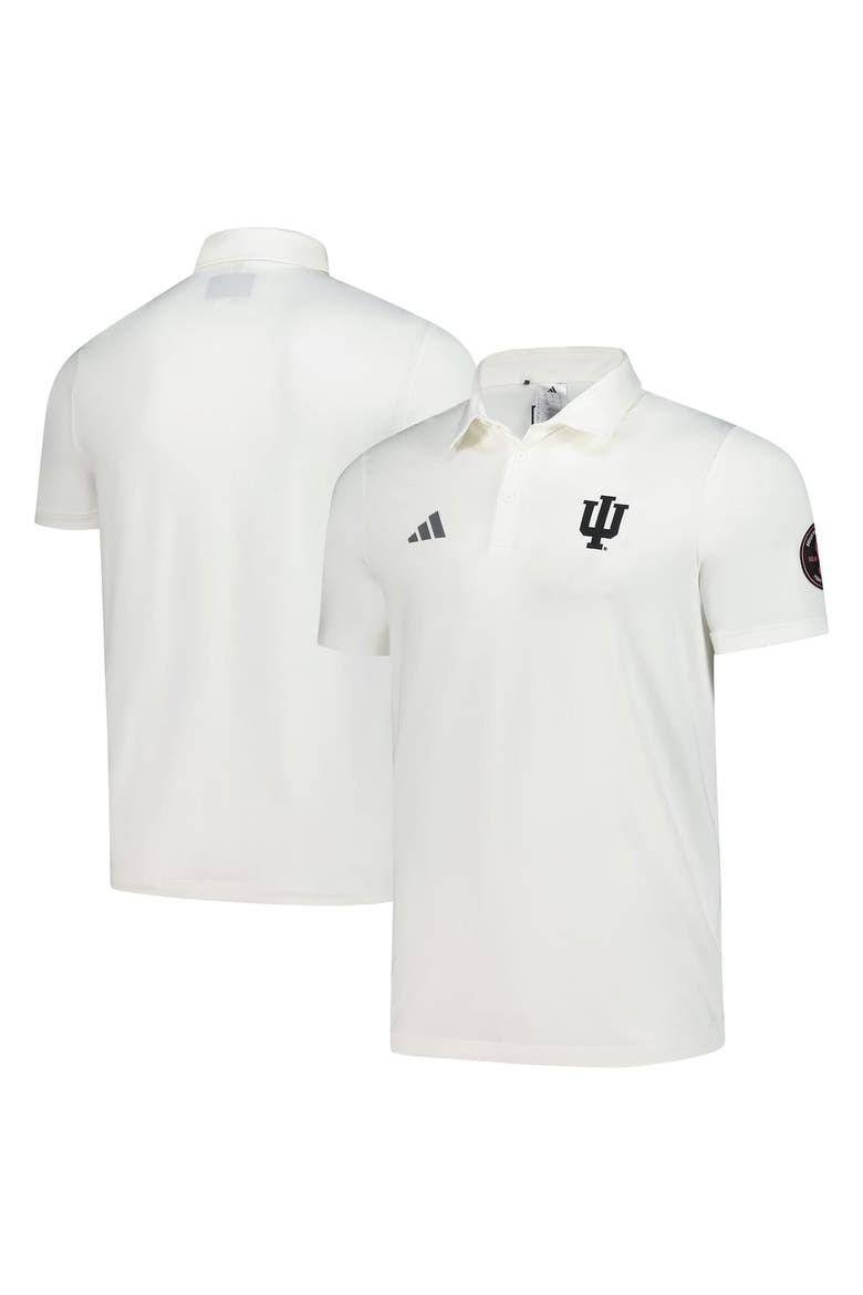Men's adidas White Indiana Hoosiers Wear Pink Breast Cancer Awareness Polo, Alternate, color, White