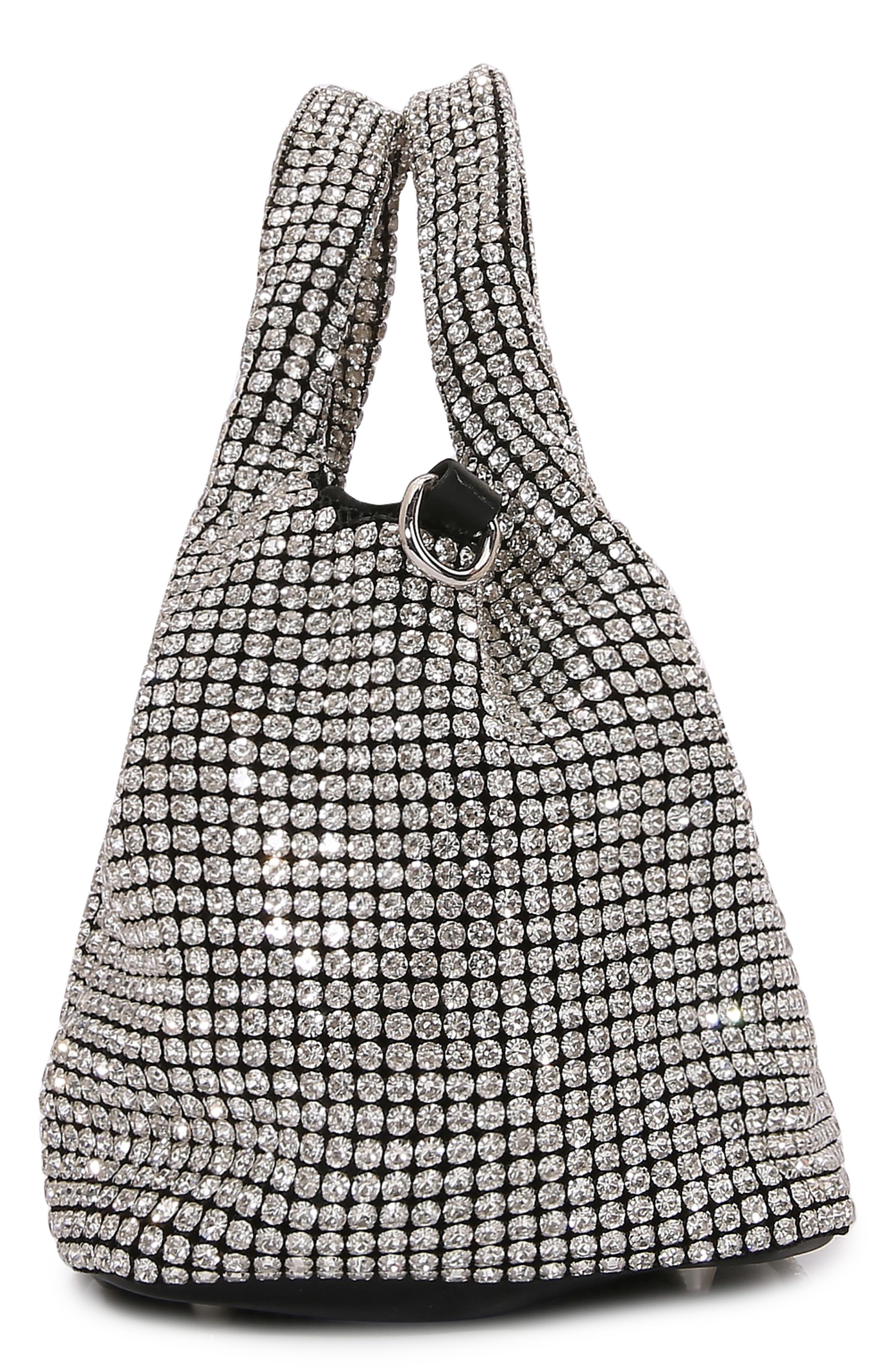 Crystal Bucket Bag, Alternate, color, SILVER