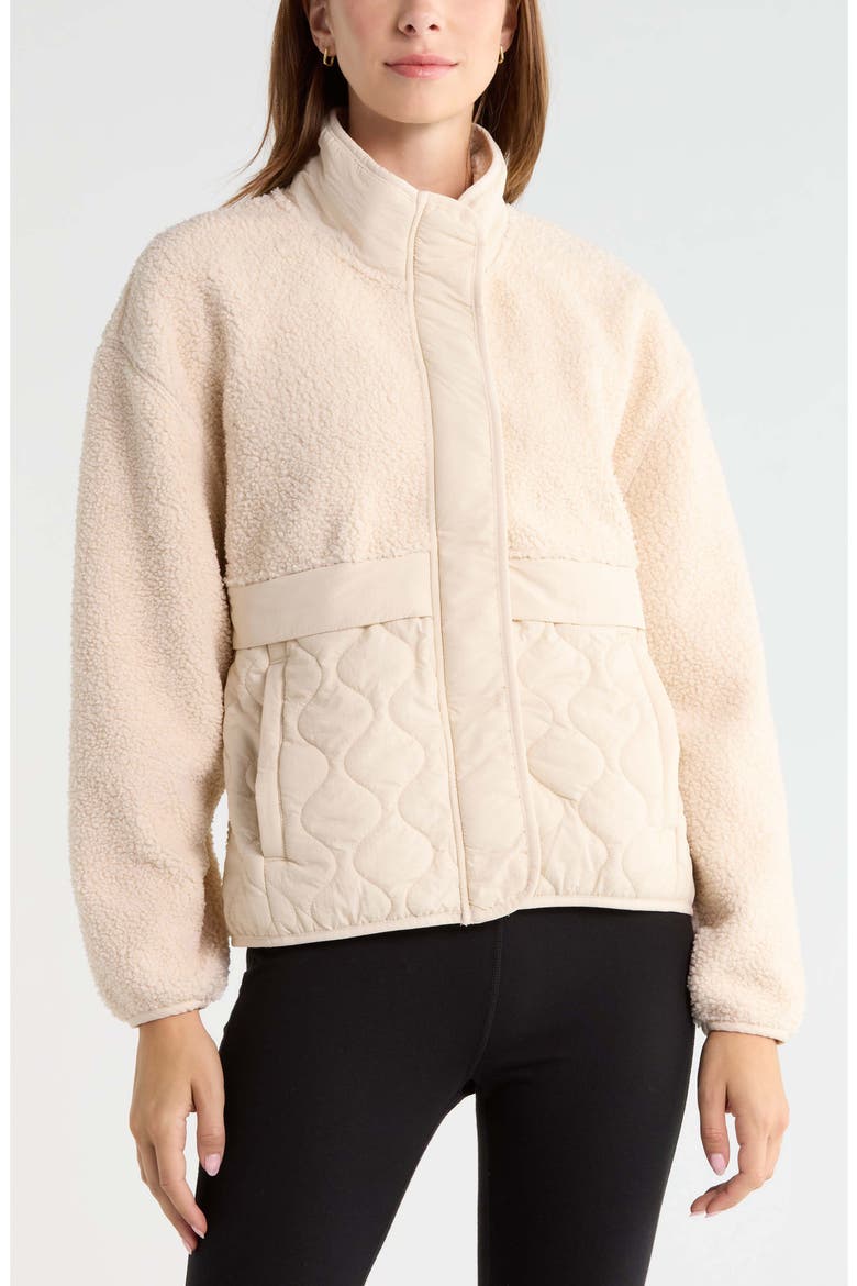 Scenic Mixed Media Jacket, Alternate, color, BEIGE SEASHORE