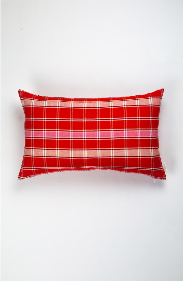 Archive New York Handwoven Holly Cotton Throw Pillow, Alternate, color, Red