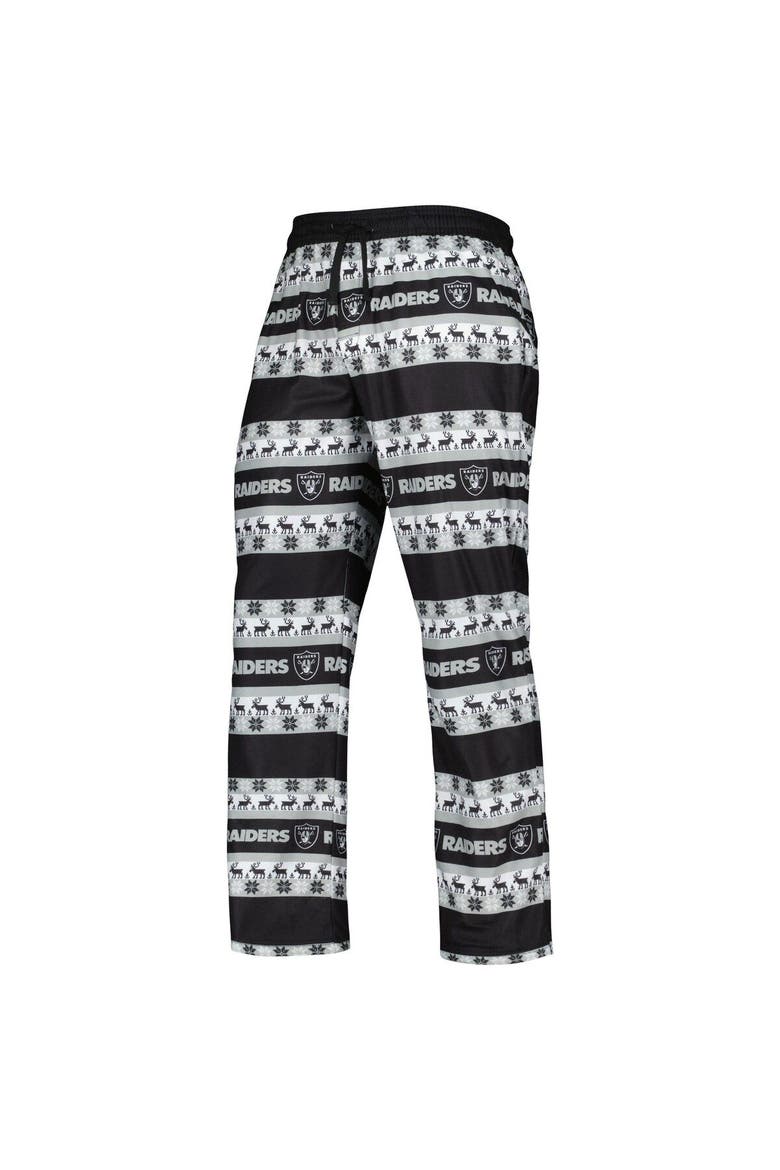 Men's FOCO Black Las Vegas Raiders Team Ugly Pajama Set, Alternate, color, Black