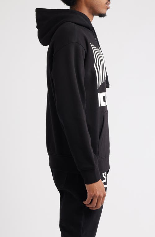 Icecream Coneman Cotton Graphic Hoodie In Black