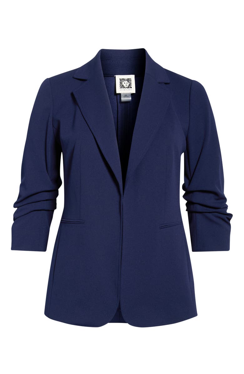 Anne Klein Scrunch Sleeve Open Jacket, Alternate, color, Distant Mountain