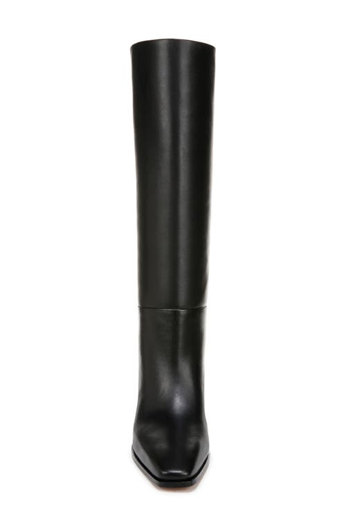 Vince Leather Block-heel Knee Boots In Black