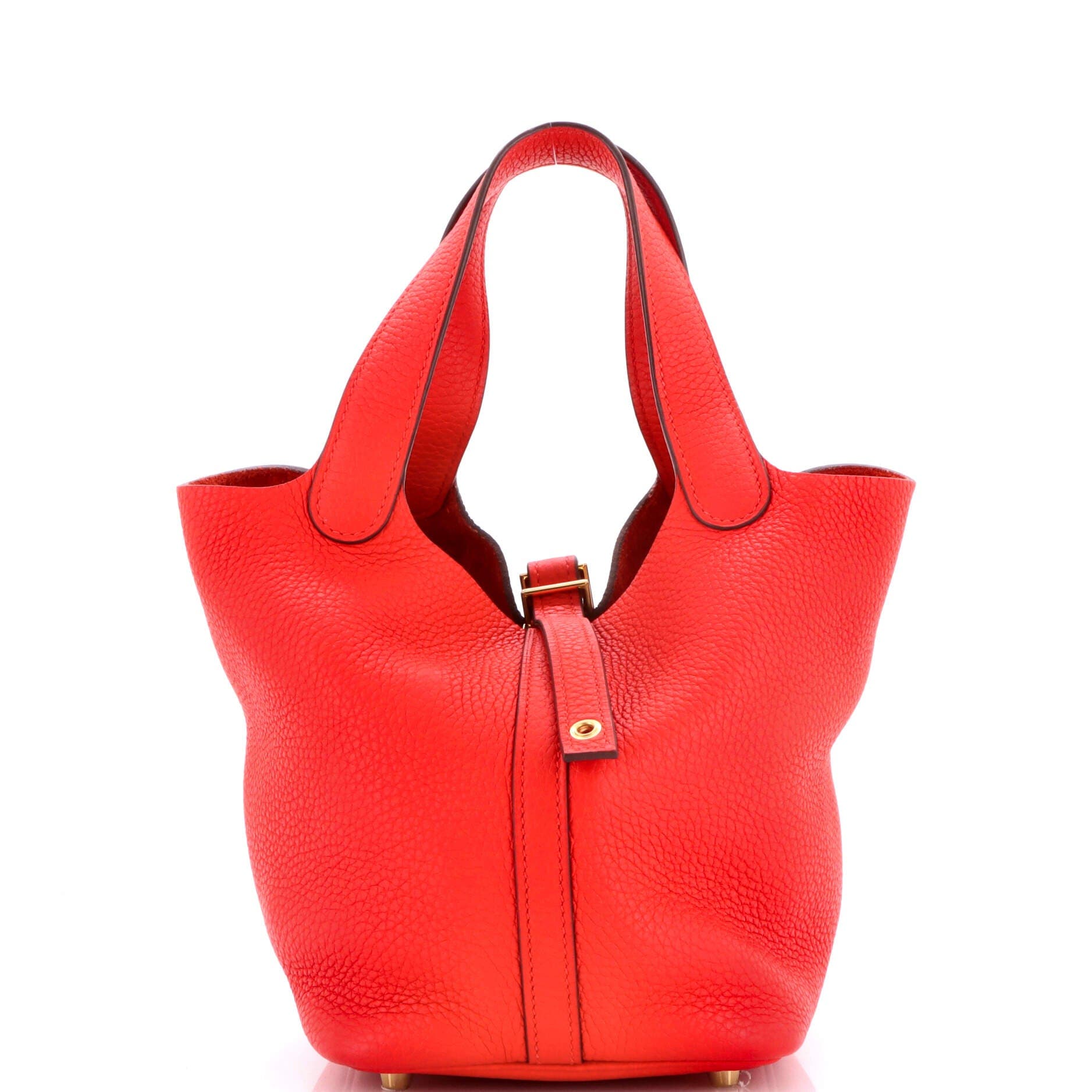 Pre-Owned Hermes Picotin Lock Bag Clemence PM, Main, color, Rouge De Coeur