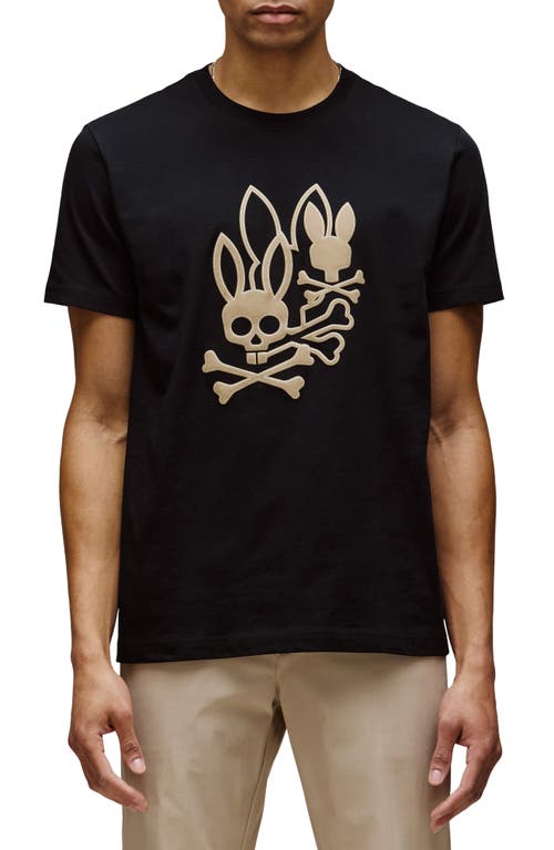 Psycho Bunny Aussie Appliqué Graphic T-shirt In Black