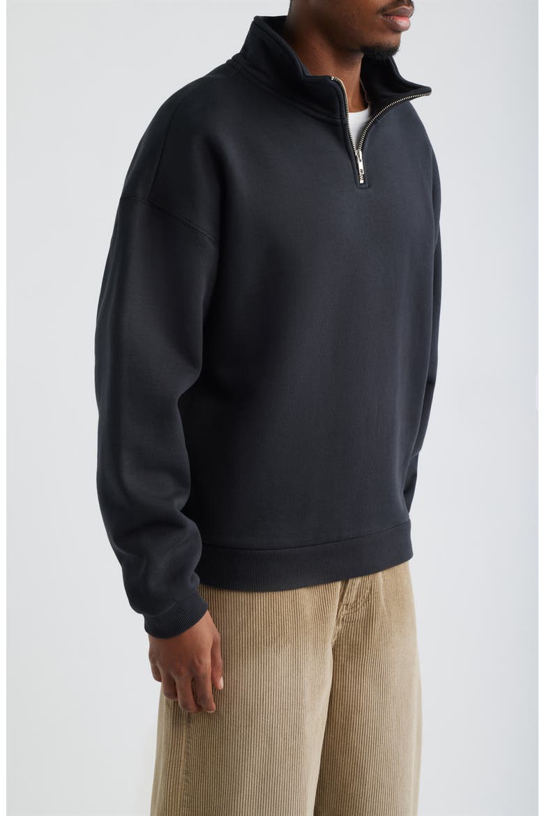 Oversize Core Quarter Zip Sweatshirt, Alternate, color, VINTAGE BLACK