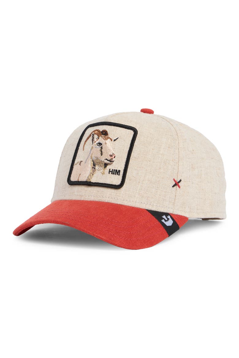 Legend Goat Patch Baseball Cap, Main, color, RED