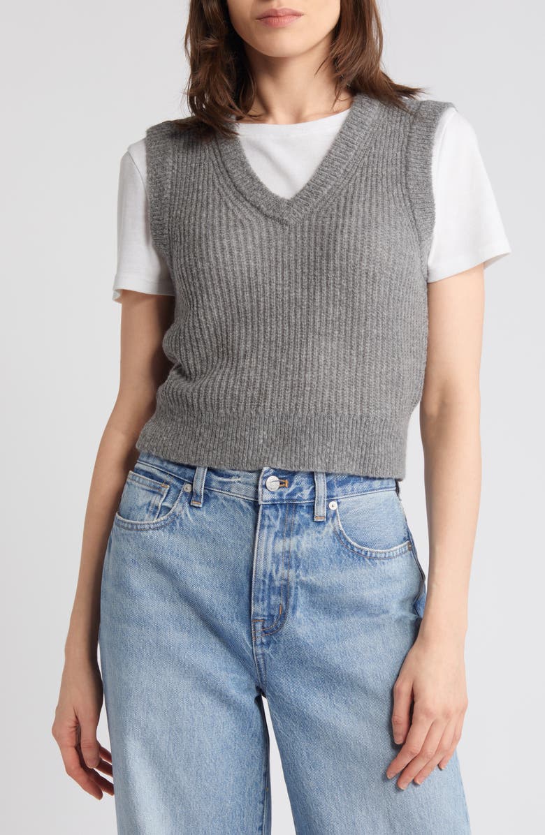 Madewell Romy Shrunken Sweater Vest, Main, color,