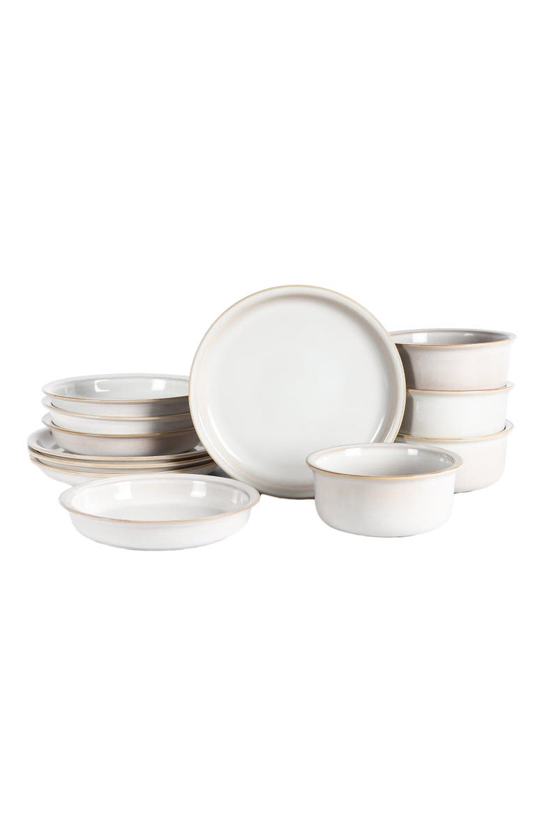 Stone Lain Slate Stoneware 12-Piece Dinnerware Set, Main, color, White