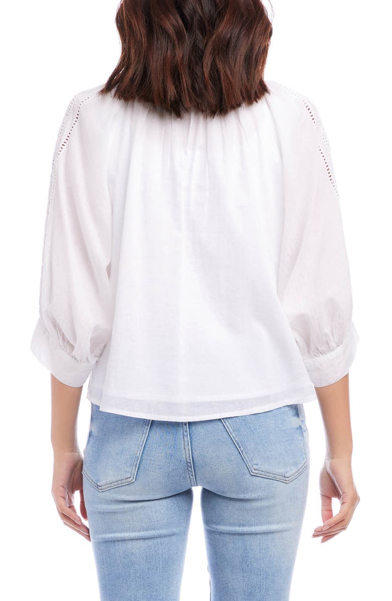 Karen Kane Lace Inset Cotton Top, Alternate, color, 