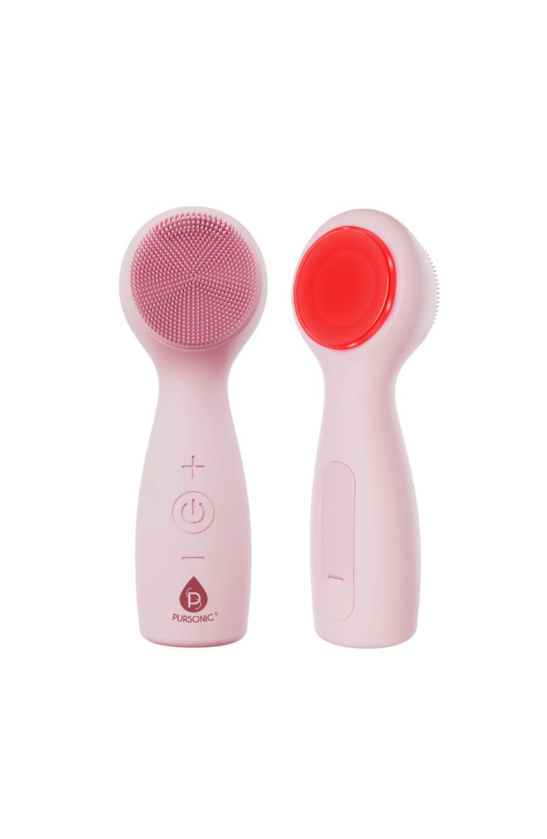 PURSONIC 3-in-1 Sonic Facial Cleanser with Heated Jade & 7-Color LED Light Therapy, Alternate, color, Pink