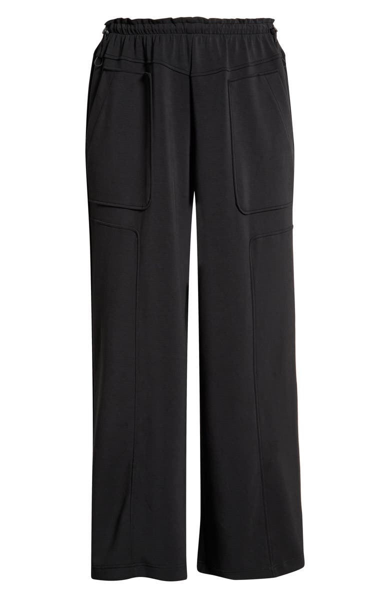 Wit & Wisdom Yoke Detail Wide Leg Scuba Pants, Alternate, color, Black