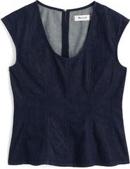 Madewell Seamed Scoop Neck Denim Top