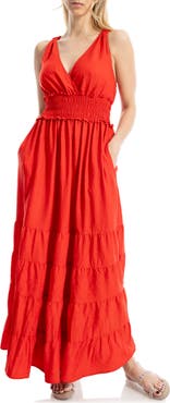 MAX STUDIO Crossback Tiered Maxi Dress