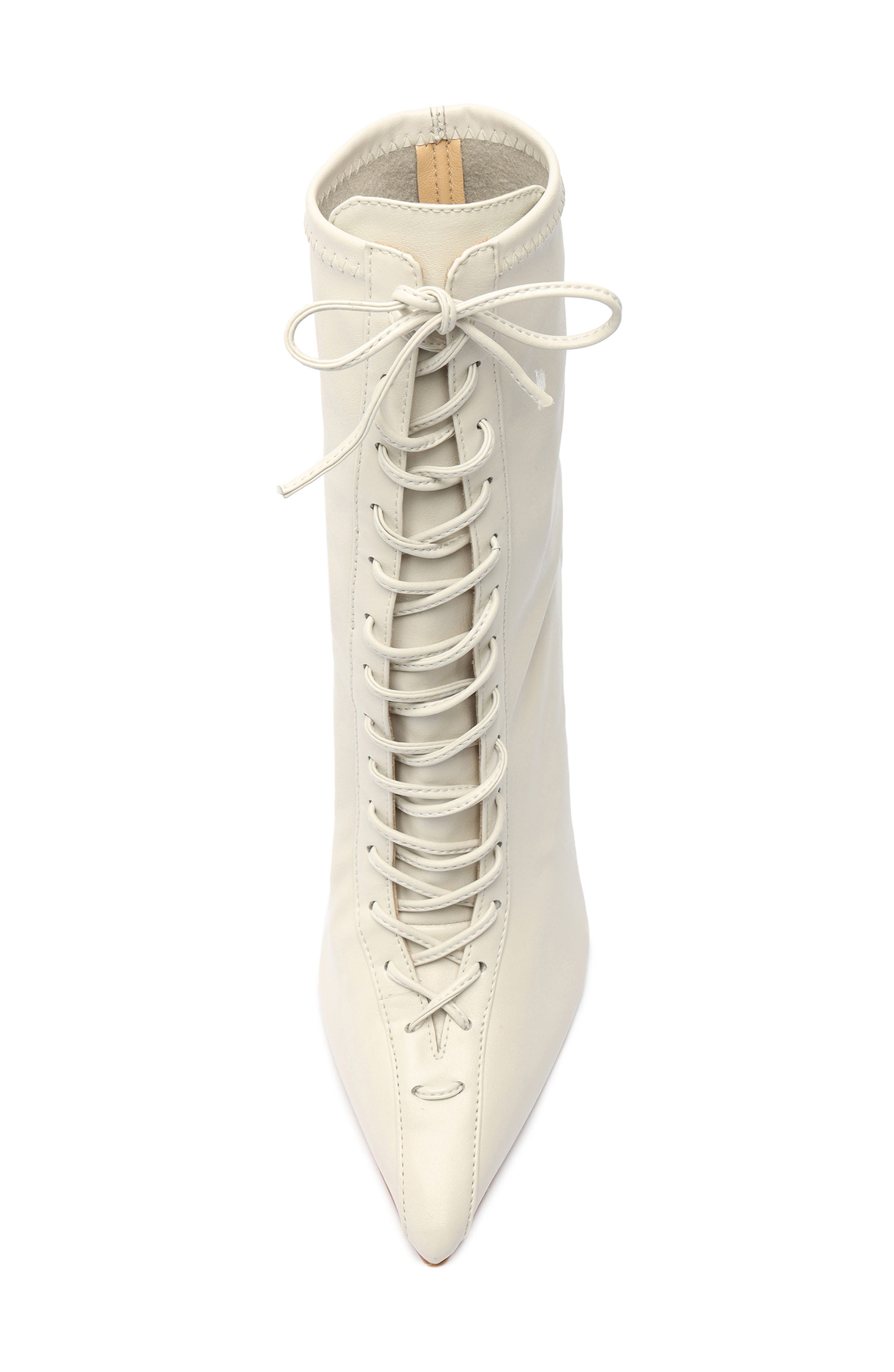 Tennie Pointed Toe Lace-Up Boot, Alternate, color, PEARL