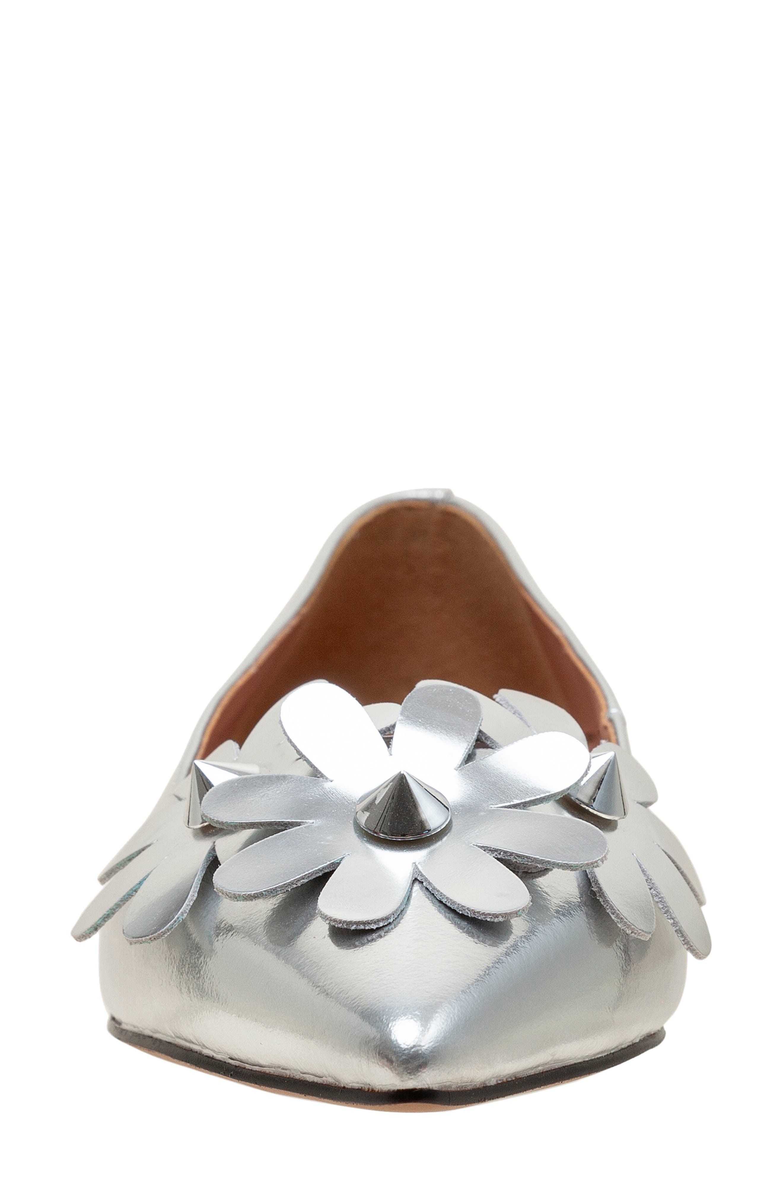 Narcisus Pointed Toe Flat, Alternate, color, SILVER