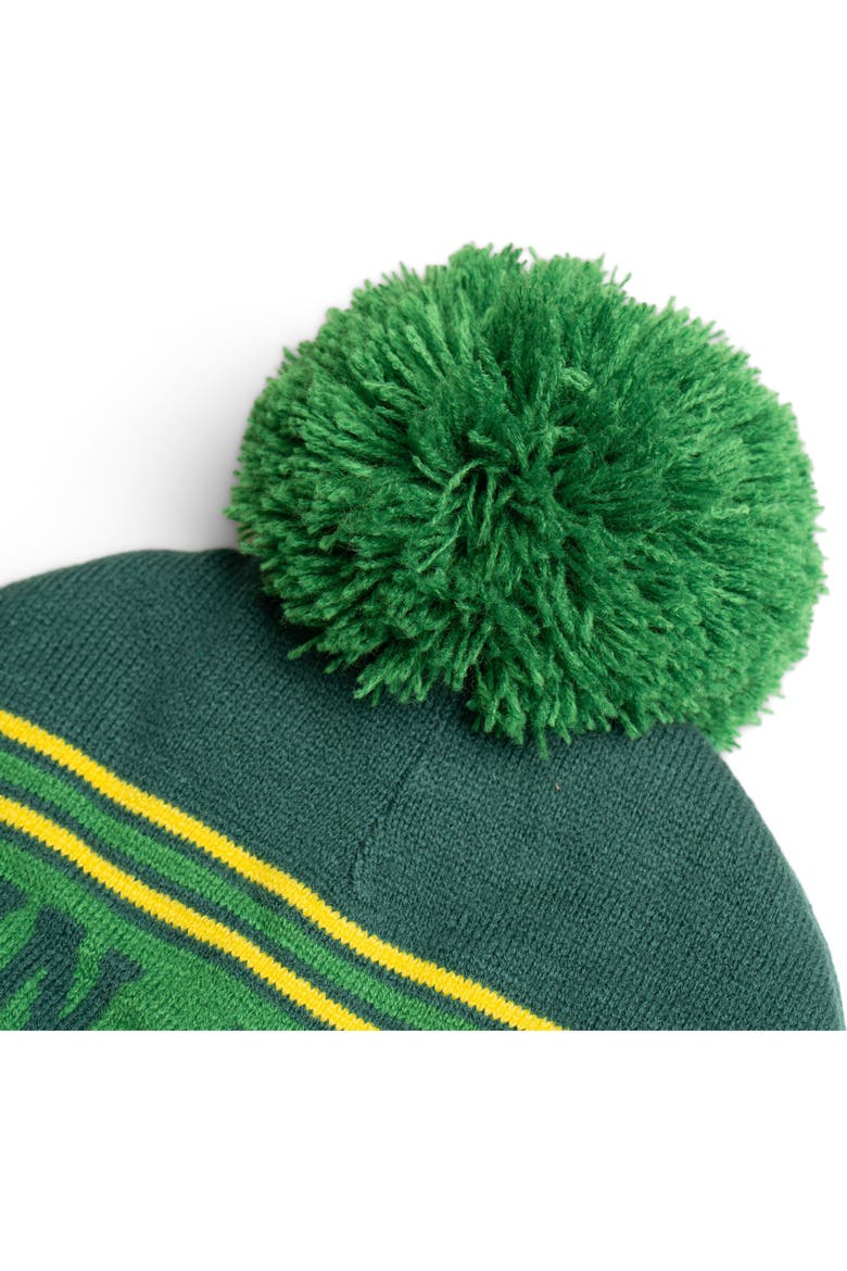 Fleece Lined Beanie Hat, Alternate, color, Hunter Green Yellow