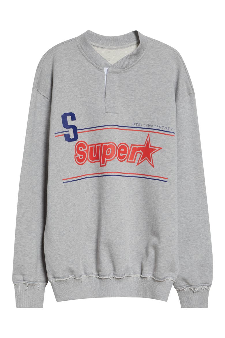 Superstar Graphic Polo Sweatshirt, Alternate, color, GREY MELANGE