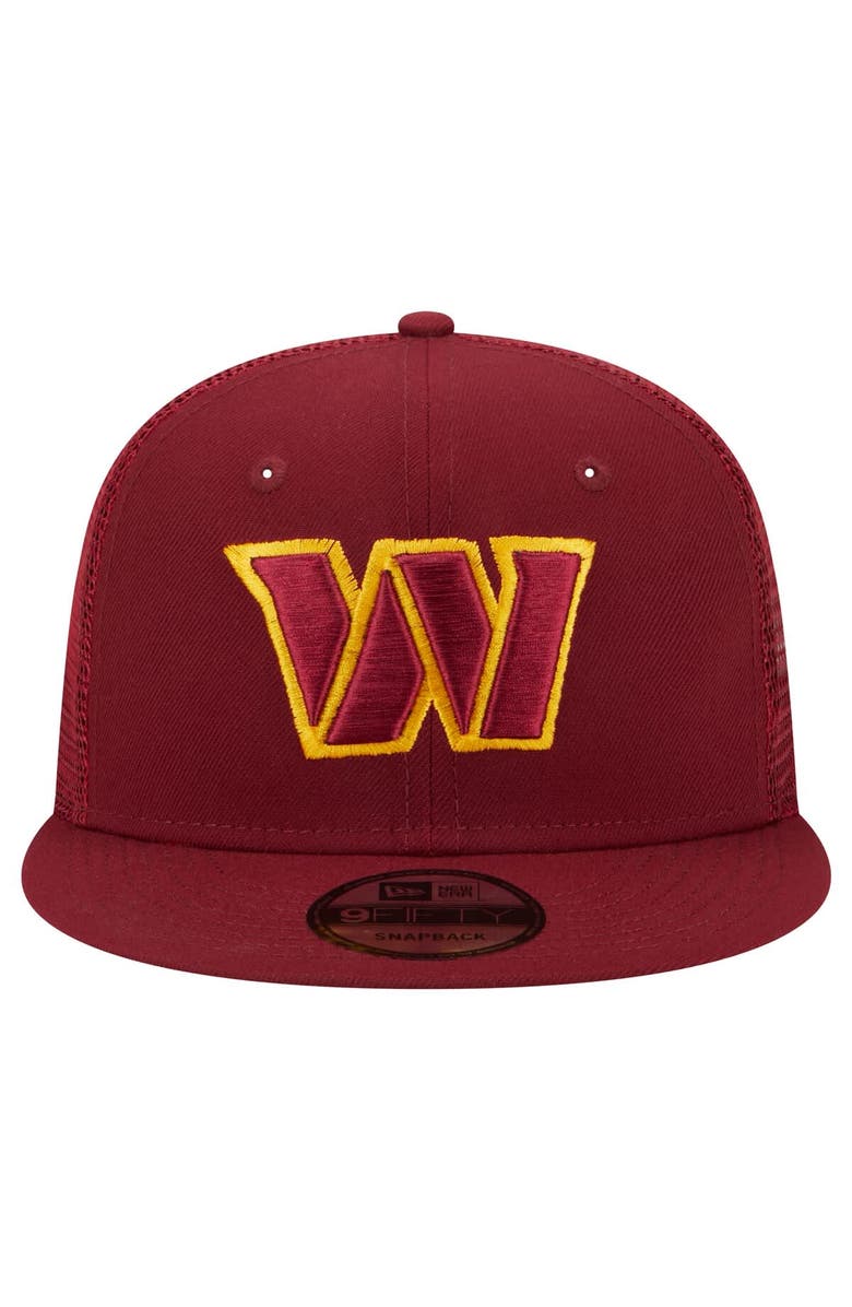 New Era Men's New Era Burgundy Washington Commanders  Main Trucker 9FIFTY Snapback Hat, Alternate, color, Burgundy