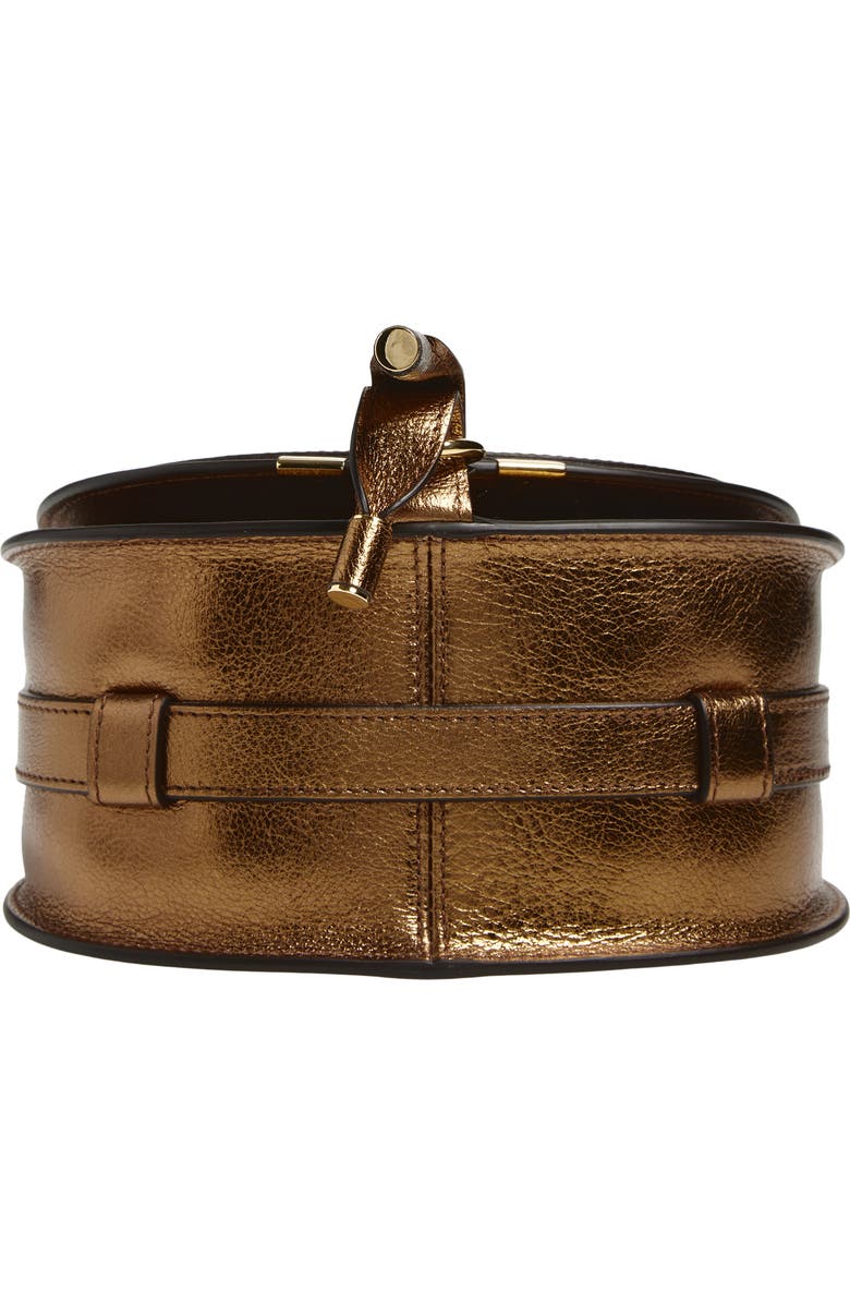 Chloé Small Marcie Metallic Leather Crossbody Bag, Alternate, color, Golden Brown