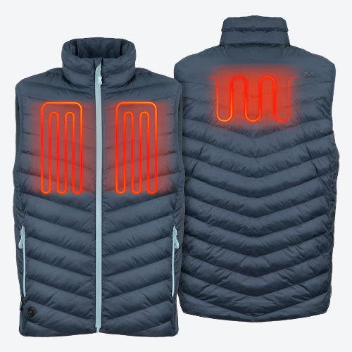 Mobile Warming Heated Puffer Vest In Blue