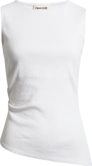 Open Edit Asymmetric Rib Cotton Tank