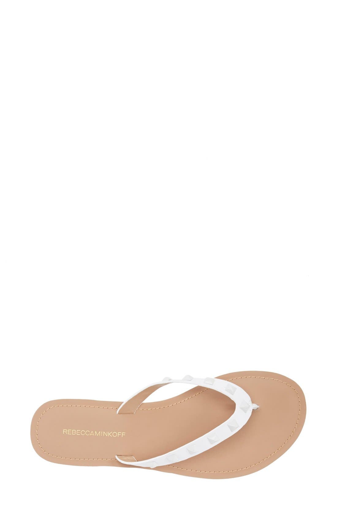 'Fiona' Thong Sandal, Alternate, color, WHITE