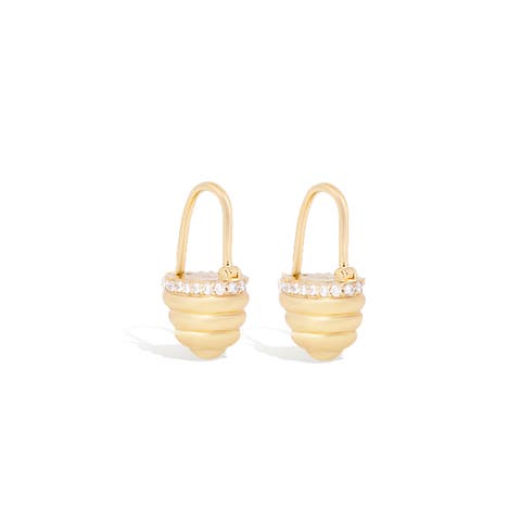 Found Gold Cap Huggie Earring