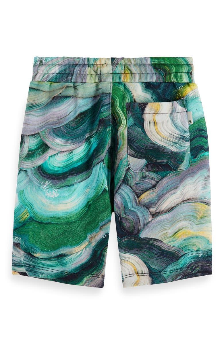 Kids' Swirl Print Sweat Shorts, Alternate, color, ABSTRACT FUNGI GREEN