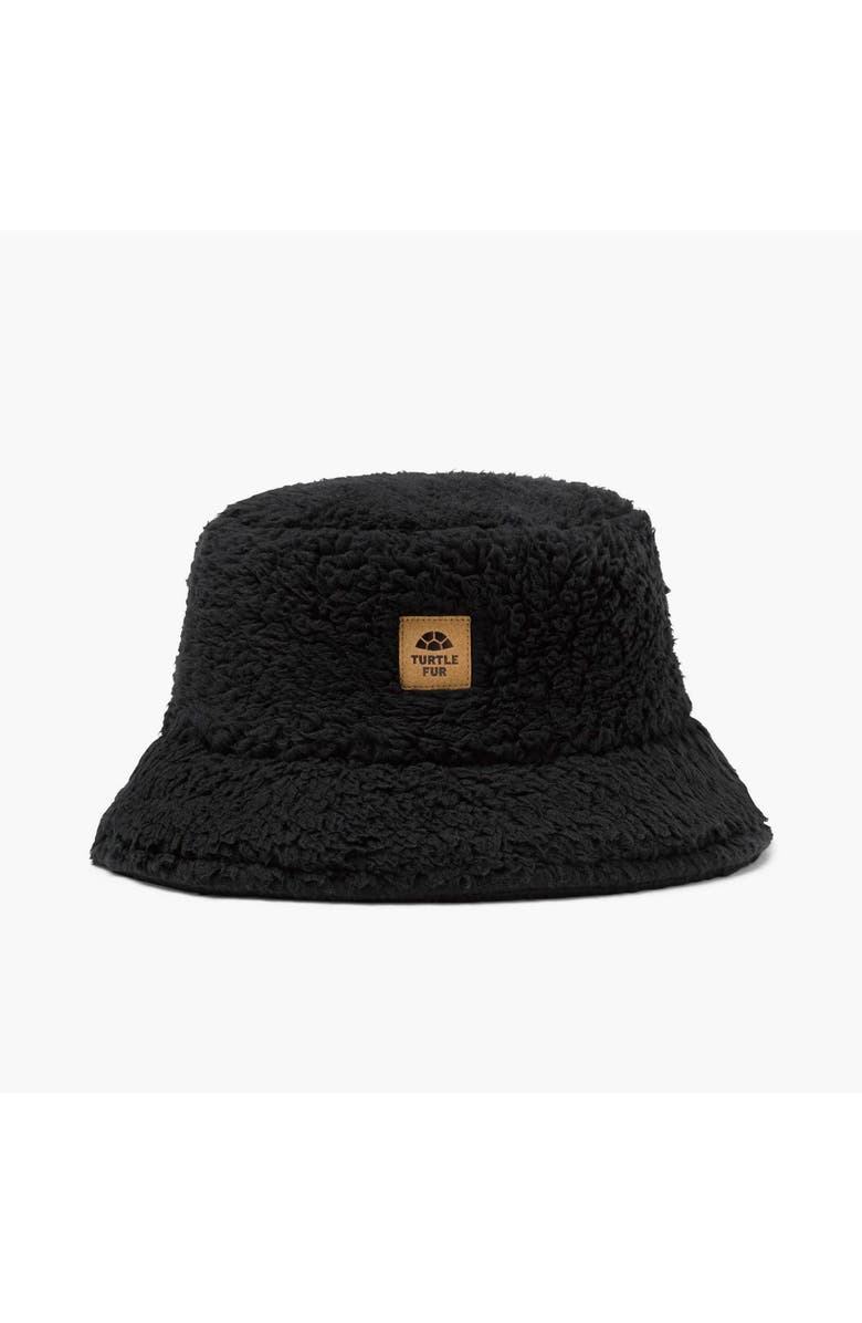Turtle Fur Stomp Fleece Bucket Hat, Main, color, Black
