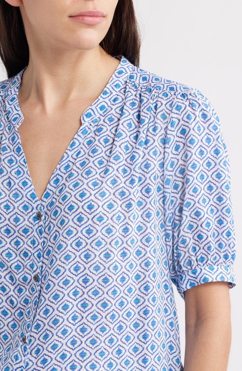 Hatley Painted Petals Ivy Modal Button-Up Top, Alternate, color, 