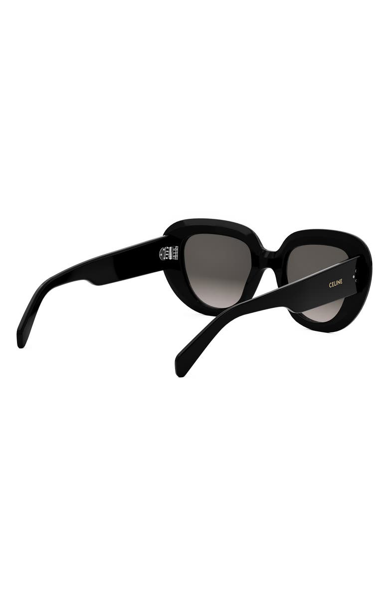 CELINE Bold 3 Dots 51mm Gradient Butterfly Sunglasses, Alternate, color, Shiny Black / Gradient Smoke