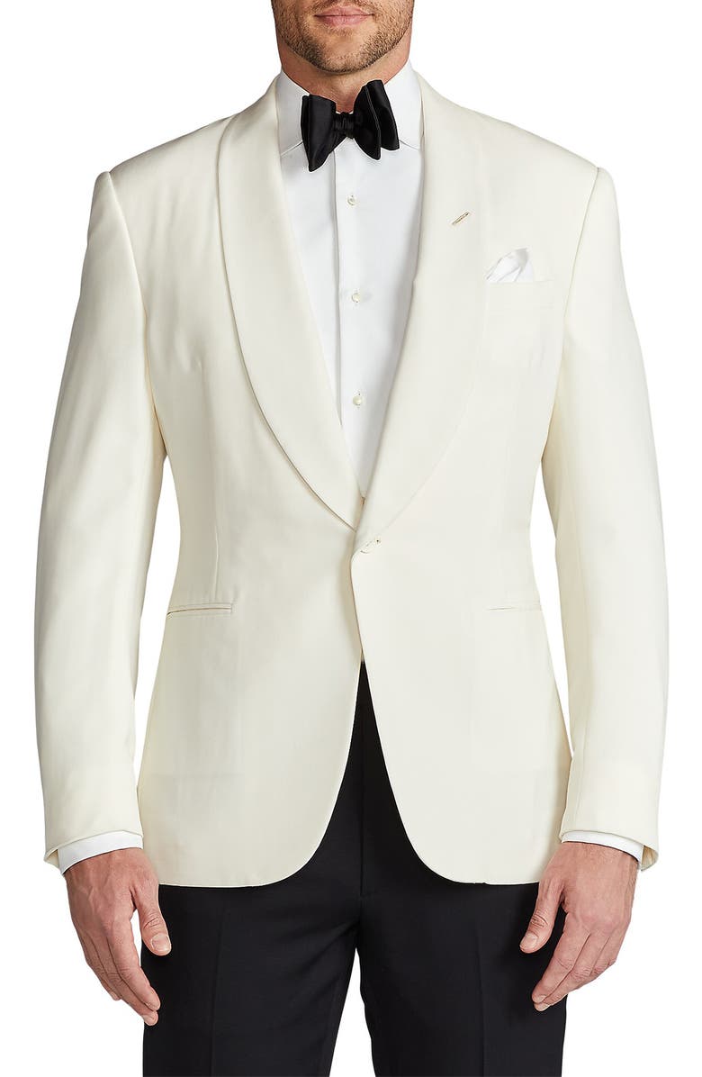 Ralph Lauren Purple Label Gregory Wool Barathea Dinner Jacket, Main, color, Cream