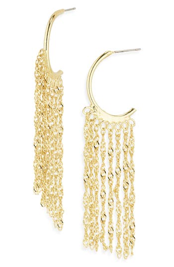 Area Stars Chain Fringe Oval Hoop Earrings In Gold