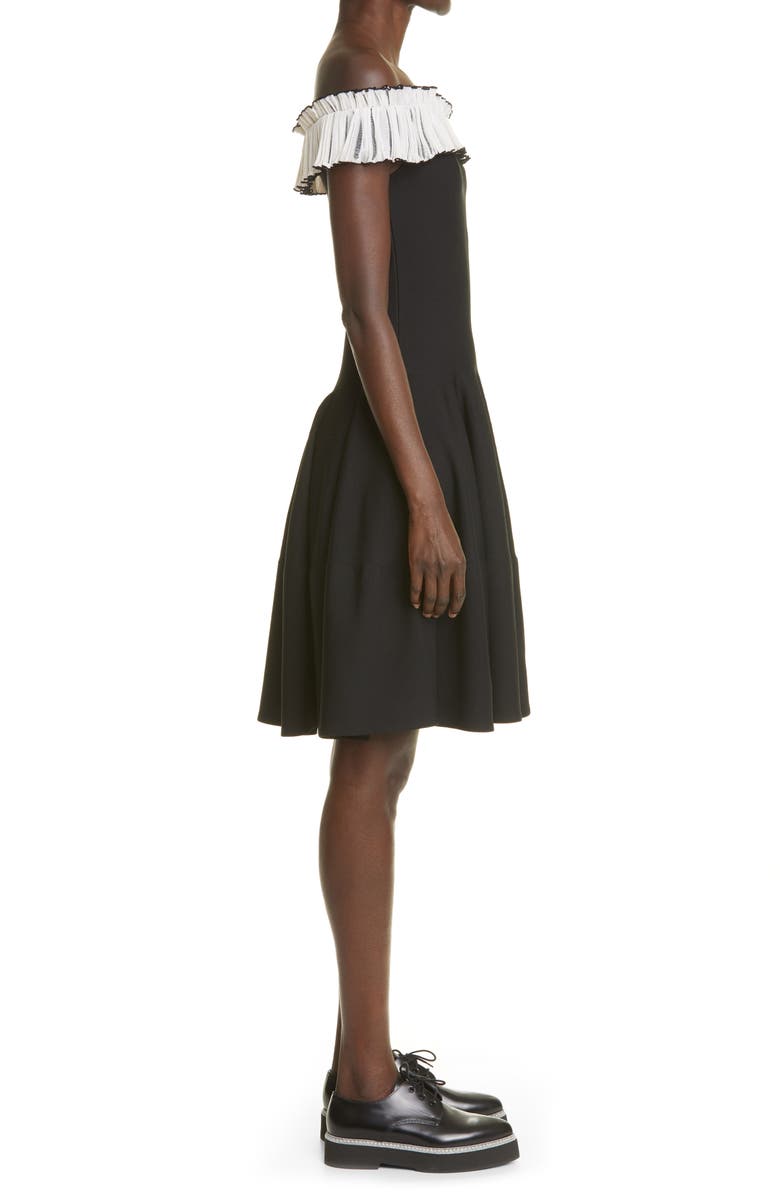 McQueen Alexander McQueen Ruffle Off the Shoulder Fit & Flare Sweater Dress | Nordstrom McQueen Alexander McQueen Ruffle Off the Shoulder Fit & Flare Sweater Dress | Nordstrom