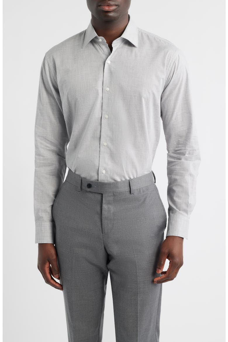 Brighton Perfect Poplin Button-Up Shirt, Main, color, BRITISH GREY
