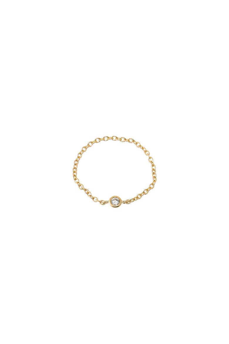Mini Diamond Bezel Chain Ring 14K, Alternate, color, 14K Gold