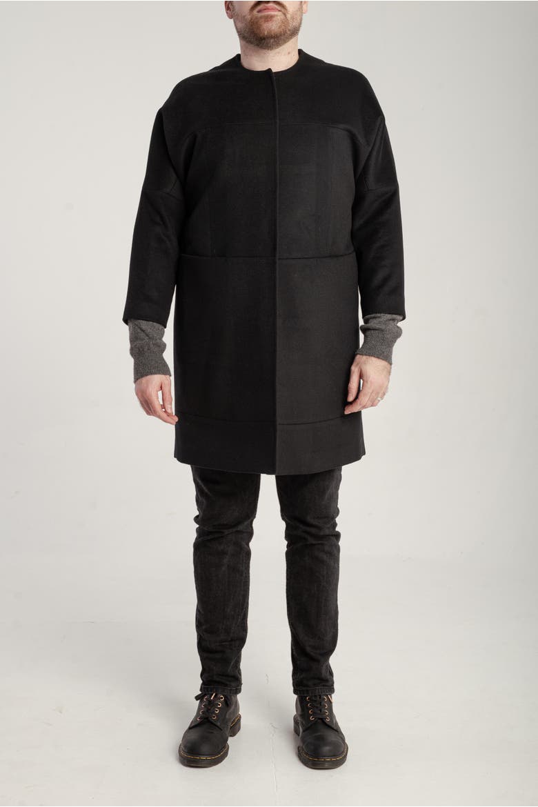Cashmere Crew Neck Coat, Main, color, Black