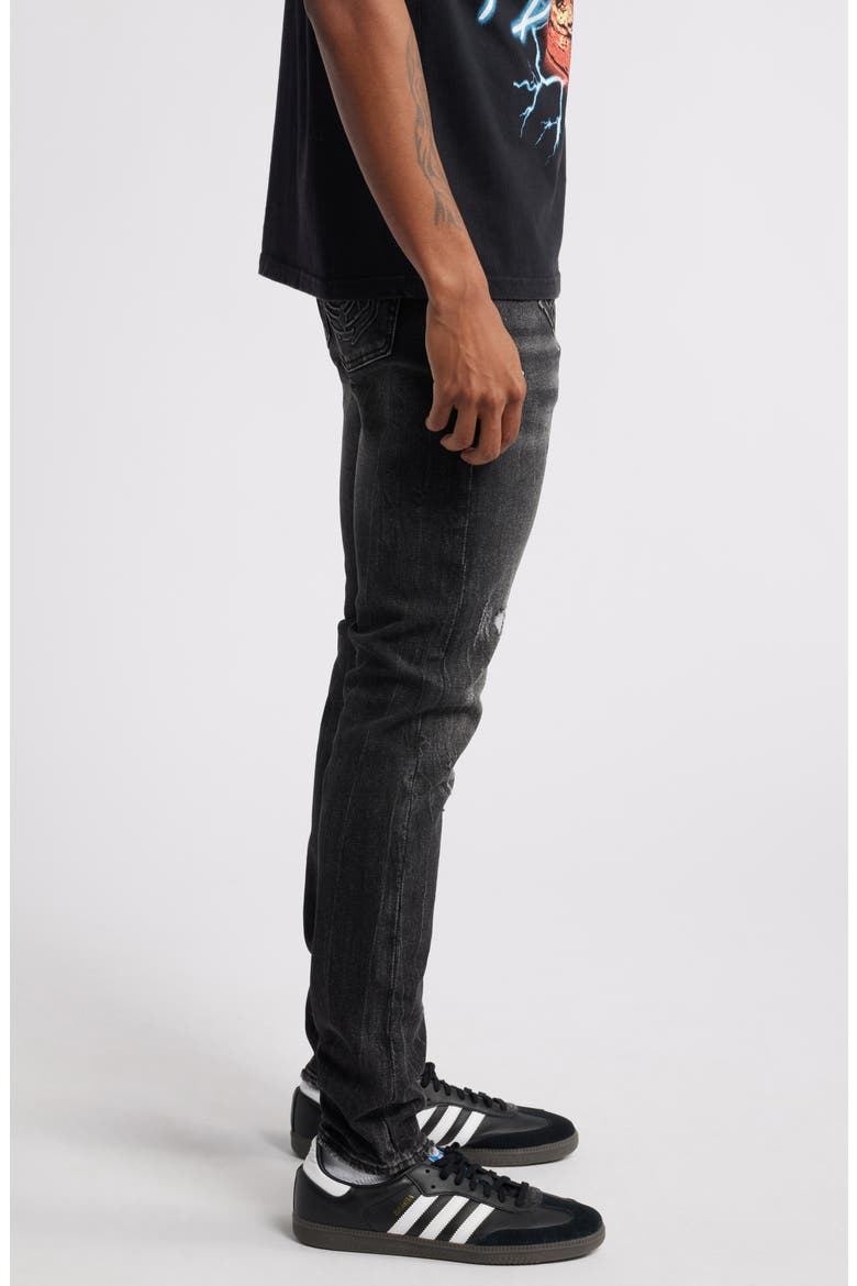 Trek Ripped Paint Splatter Slim Fit Jeans, Alternate, color, FULL MOON