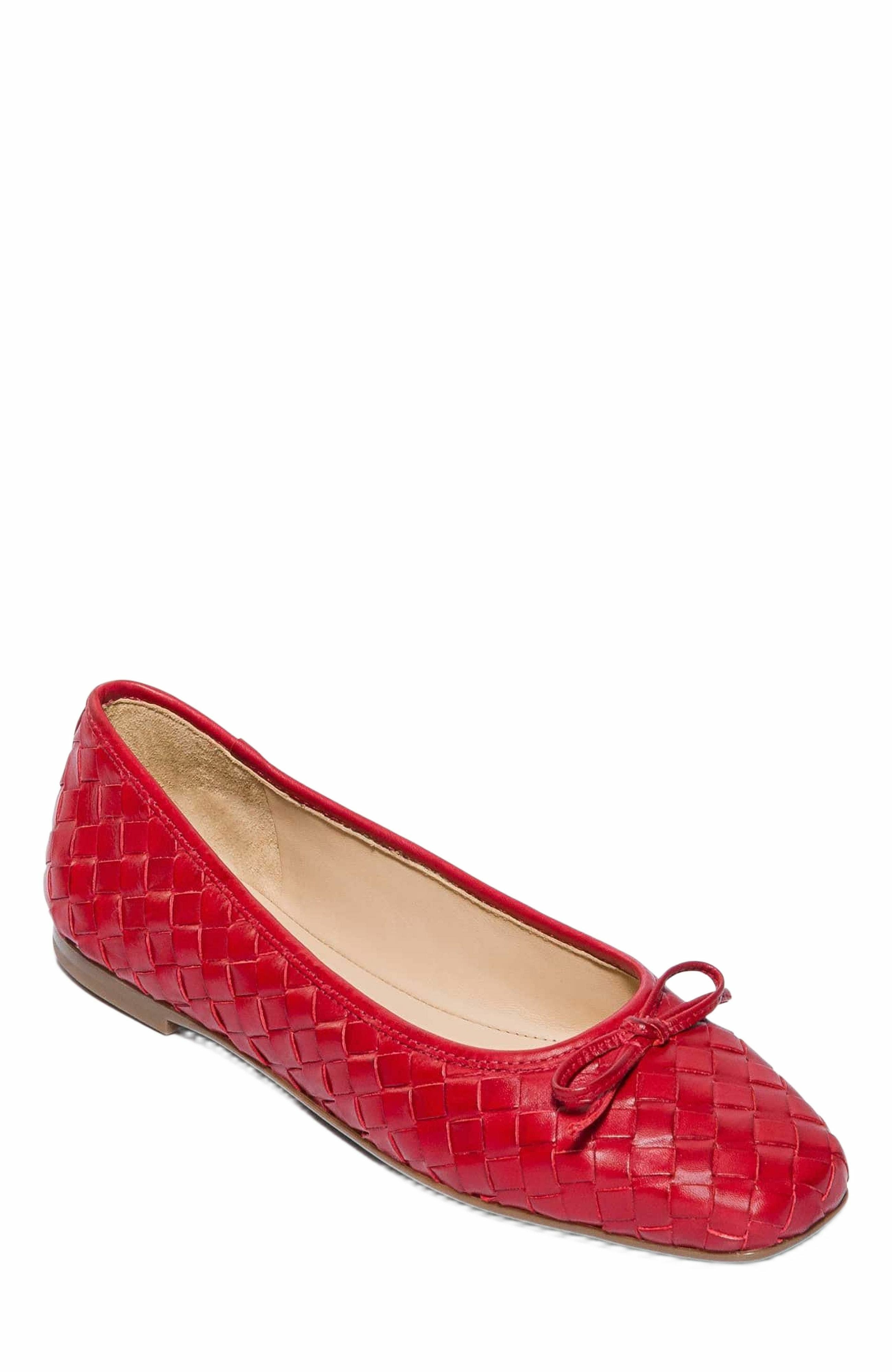 Bernardo Footwear Gwynn Woven Ballet Flat, Alternate, color, Red