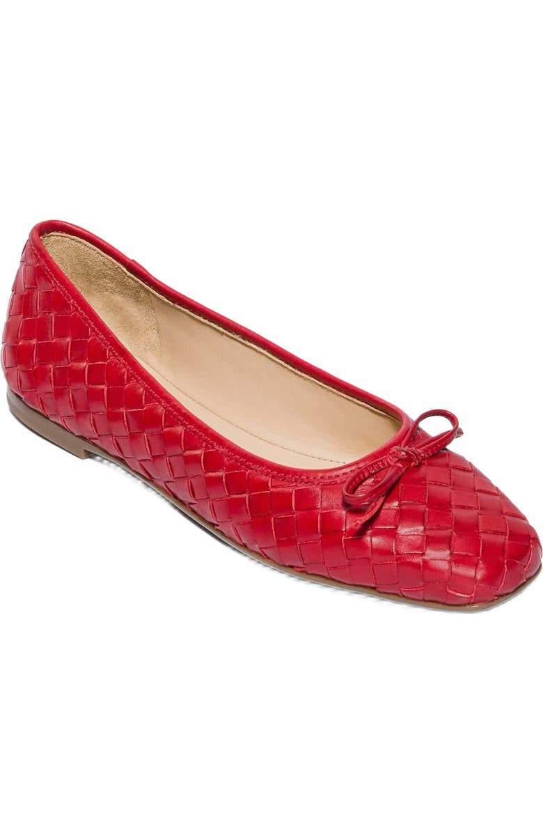 Bernardo Footwear Gwynn Woven Ballet Flat, Alternate, color, Red