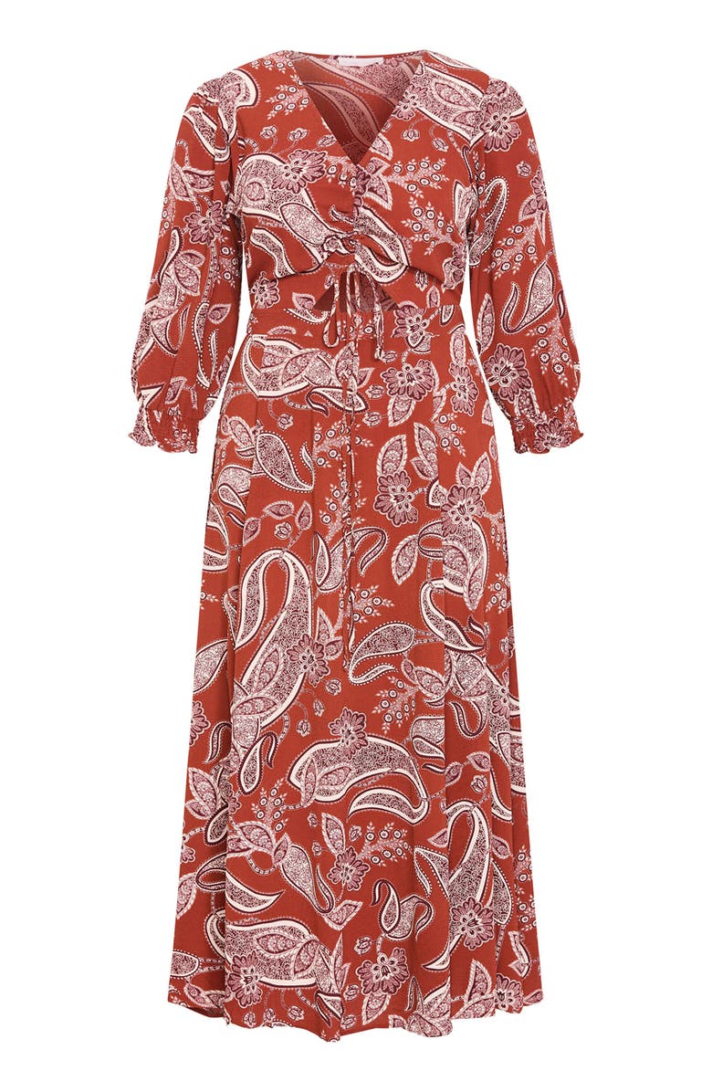 City Chic Jessie Print Maxi Dress, Alternate, color, Ginger Paisley